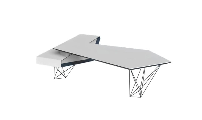 Corner desk work writing office table luxury designer furniture white