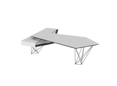 Corner desk work writing office table luxury designer furniture white