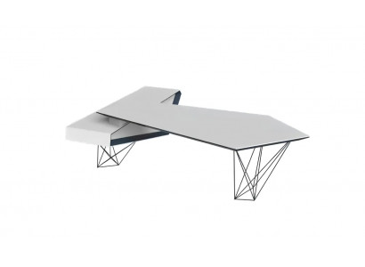 Corner desk work writing office table luxury designer furniture white