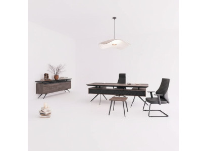 Office study desk coffee table sideboard modern wood brown