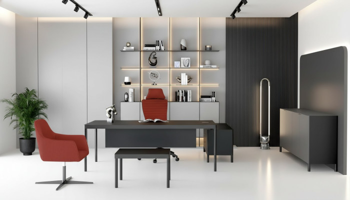 Corner desk, sideboard, coffee table, study, modern, wood, black