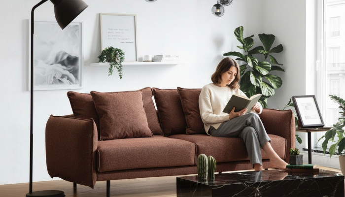 Living room sofa couch furniture furnishing couch brown sofas couches new