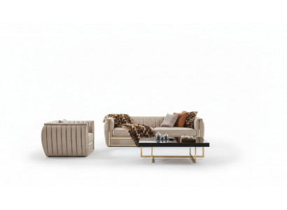 Designer sofa set 3+1 coffee table couch upholstery color beige sofa new