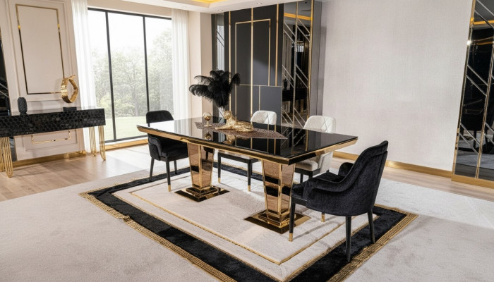 Table dining table wood dining room set 4x chair set chairs black group
