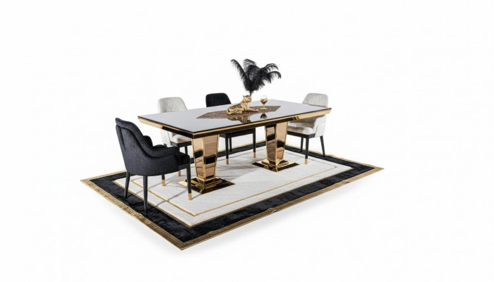 Table dining table wood dining room set 4x chair set chairs black group