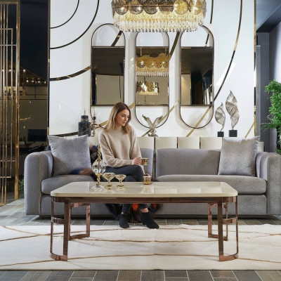 Luxury Set 2-Piece Sofa 3-Seater Coffee Table Sofa Sofas Armchair New