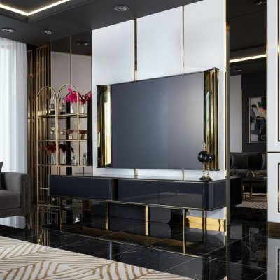 RTV lowboard TV stand sideboard living room modern wood black design
