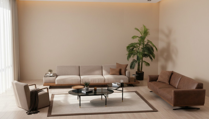 Luxury sofa set sofas 4+3+1 seat armchair 2x coffee table 4-piece set