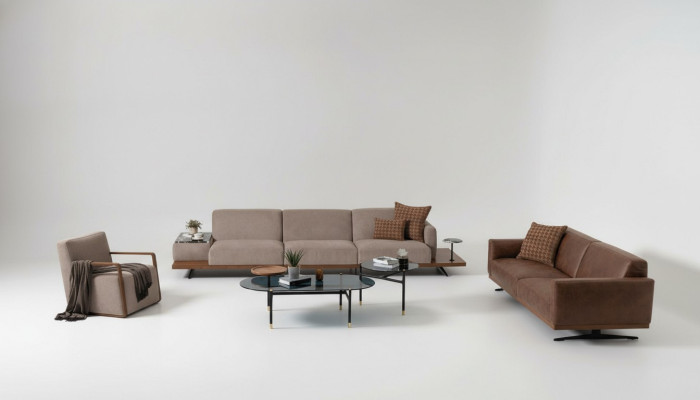Luxury sofa set sofas 4+3+1 seat armchair 2x coffee table 4-piece set
