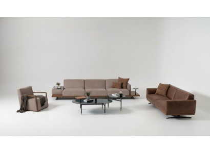 Luxury sofa set sofas 4+3+1 seat armchair 2x coffee table 4-piece set