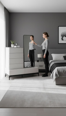 Sideboards Living Room Set Sideboard with Mirror Wood Style Modern White