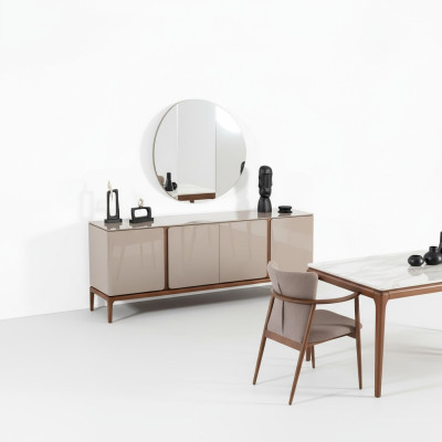 Living room dresser mirror sideboard wood with metal style black sideboard