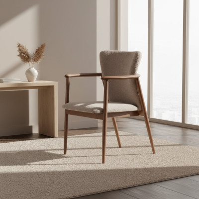 Dining room chair design upholstered fabric textile style modern armchair chair
