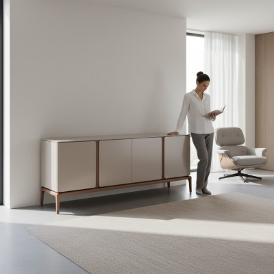 Living room sideboard wood beige style modern sideboard cabinet xxl