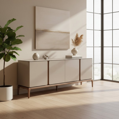 Living room sideboard wood beige style modern sideboard cabinet xxl