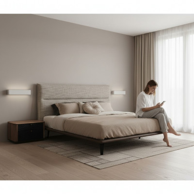 Modern loft design bedroom bed design luxury beds upholstery style furniture new gray
