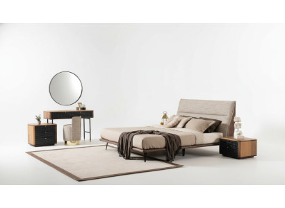 Complete bedroom set bed dressing table mirror stool 6-piece.