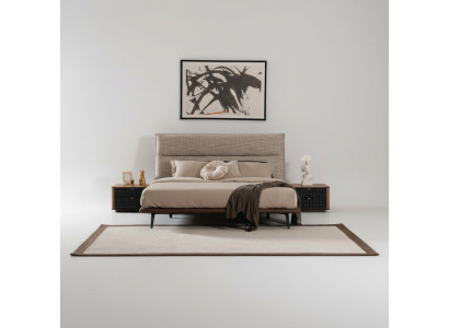 Italian bedroom bed 2x nightstand 3-piece luxury style modern