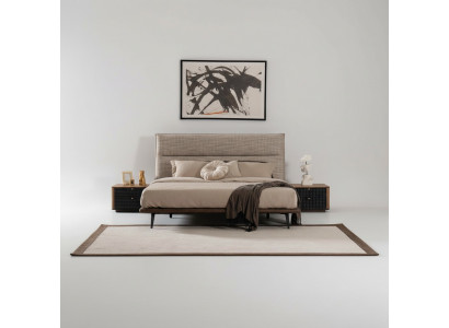 Italian bedroom bed 2x nightstand 3-piece luxury style modern
