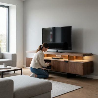 Luxury lowboard RTV shelf sideboard TV stand cabinet furniture