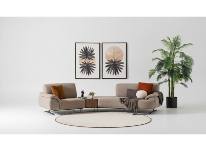 Living room design sofa 5-seat fabric couch upholstery sofas new brown
