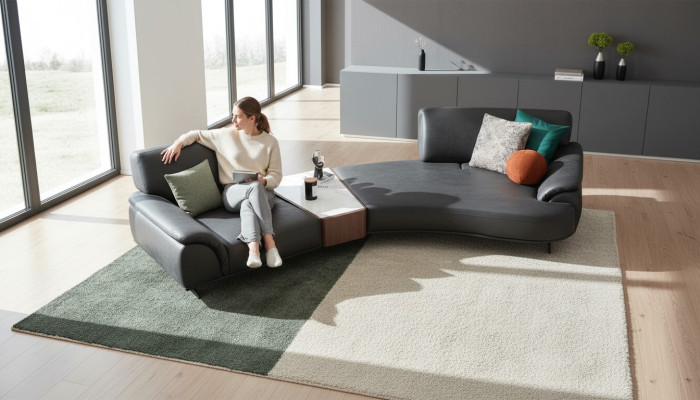 Round living room couch furniture 5 seat couches round sofa furniture textile