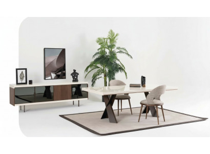 Dining table 4x chairs sideboard group dining room set 6-piece set furniture