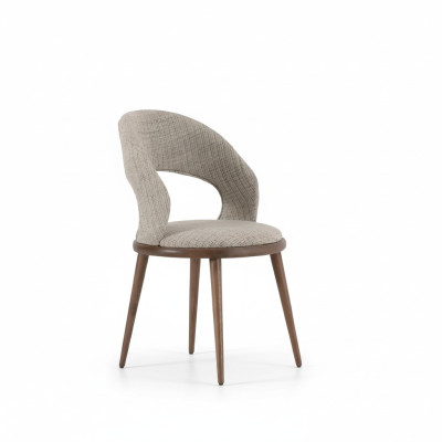 Dining room chair wood textile luxury upholstery furniture style modern gray