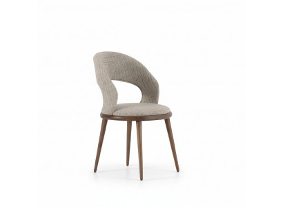 Dining room chair wood textile luxury upholstery furniture style modern gray