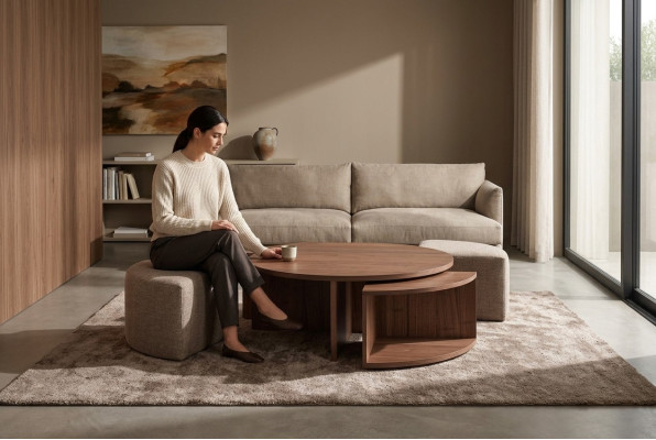 Coffee table, living room coffee table, brown luxury design wooden tables table