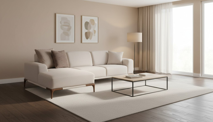 Living room corner sofa L-shape couch upholstery luxury style couches design
