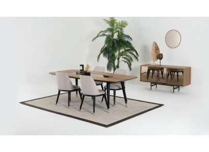 Dining table with 4 chairs dining room set dining group wood table 5-piece group