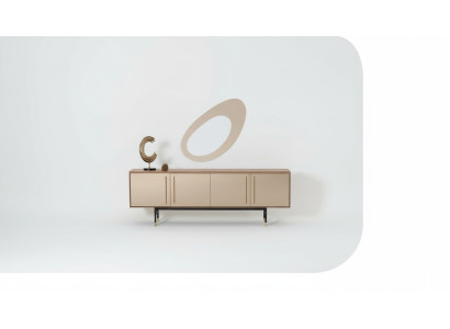 Living room mirror sideboard cabinet noble design wood 2-piece new luxury
