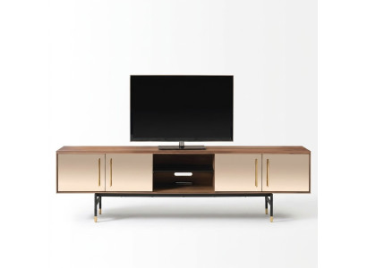 Lowboard RTV Shelf Sideboard Brown RTV Design Luxury Wood Furniture 260cm