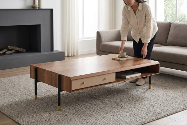 Coffee table living room wood luxury design wooden tables new brown coffee table