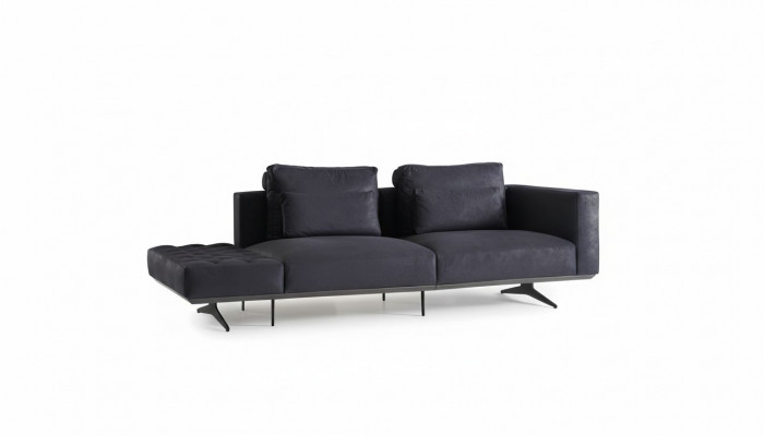 Design sofa set 3-seater fabric couch upholstery sofa couches black