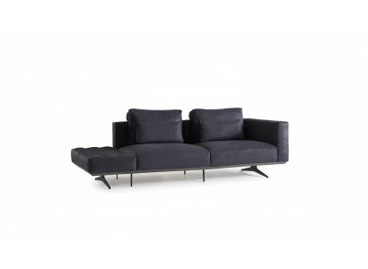 Design sofa set 3-seater fabric couch upholstery sofa couches black