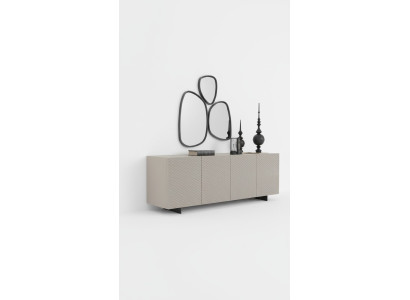 Living Room Mirror Sideboard Cabinet Noble Design Luxury 2-piece New Beige