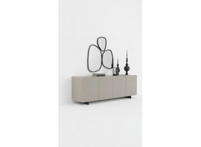 Living Room Mirror Sideboard Cabinet Noble Design Luxury 2-piece New Beige