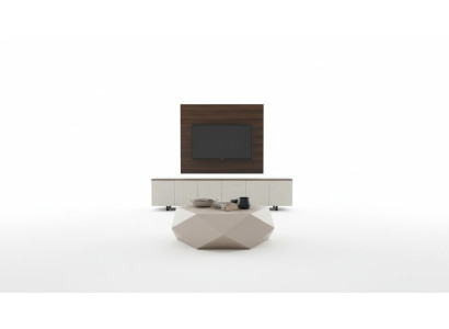 Luxury TV cabinet, television stand, sideboard, coffee table, 3-piece TV wall.