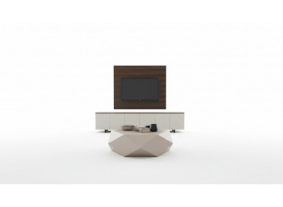 Luxury TV cabinet, television stand, sideboard, coffee table, 3-piece TV wall.
