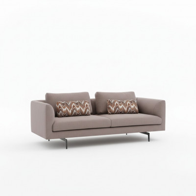 Living room sofa upholstery 3-seater couches seating arrangement textile grey