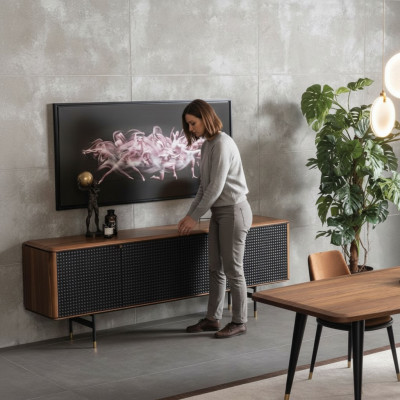 Living room sideboard brown luxury style modern wood sideboard loft 228cm