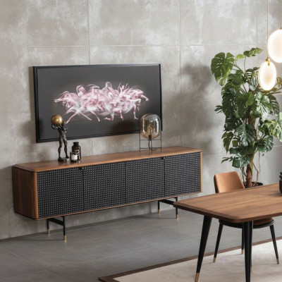 Living room sideboard brown luxury style modern wood sideboard loft 228cm