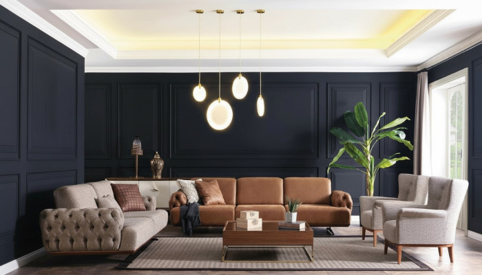 4-piece sofa set with couch, sofa, furniture, suite design Chesterfield
