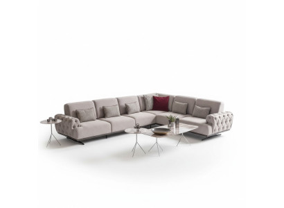 Corner sofa set 2x coffee table corner ensemble table living landscape L shape furniture