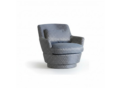 Luxury Armchair Design Furniture Wood with Textile Single-Seater Couch Lounge Club