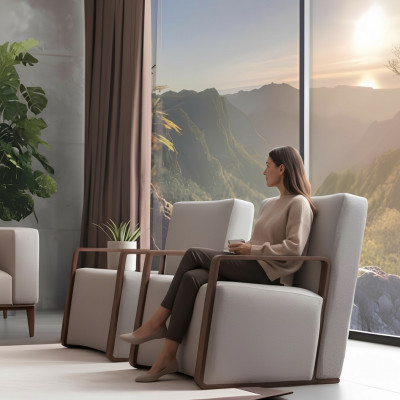 Living room armchair 1-seater couch upholstery modern luxury textile design