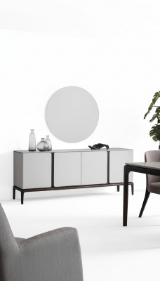 Living room sideboard mirror luxury set 2-piece new gray