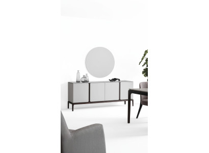 Living room sideboard mirror luxury set 2-piece new gray